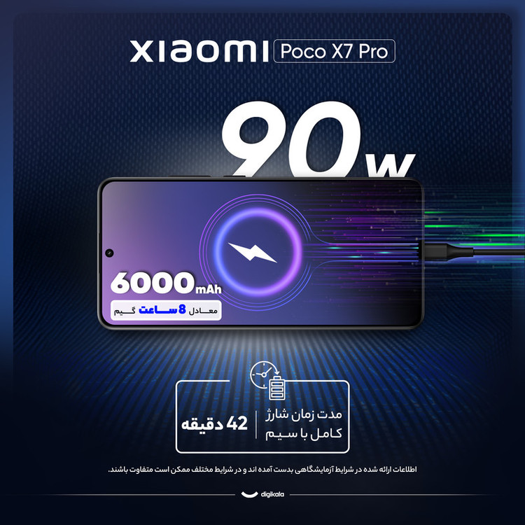 گوشی موبایل شیائومی مدل Poco X7 Pro دو سیم کارت ظرفیت 512 گیگابایت و رم 12 گیگابایت