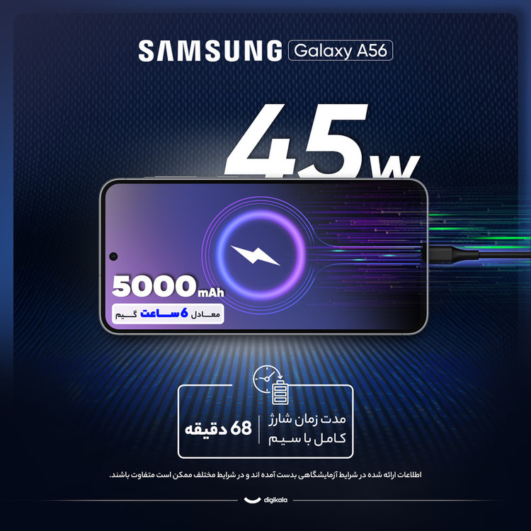 گوشی موبایل سامسونگ مدل Galaxy A56 دو سیم کارت ظرفیت 256 گیگابایت و رم 8 گیگابایت