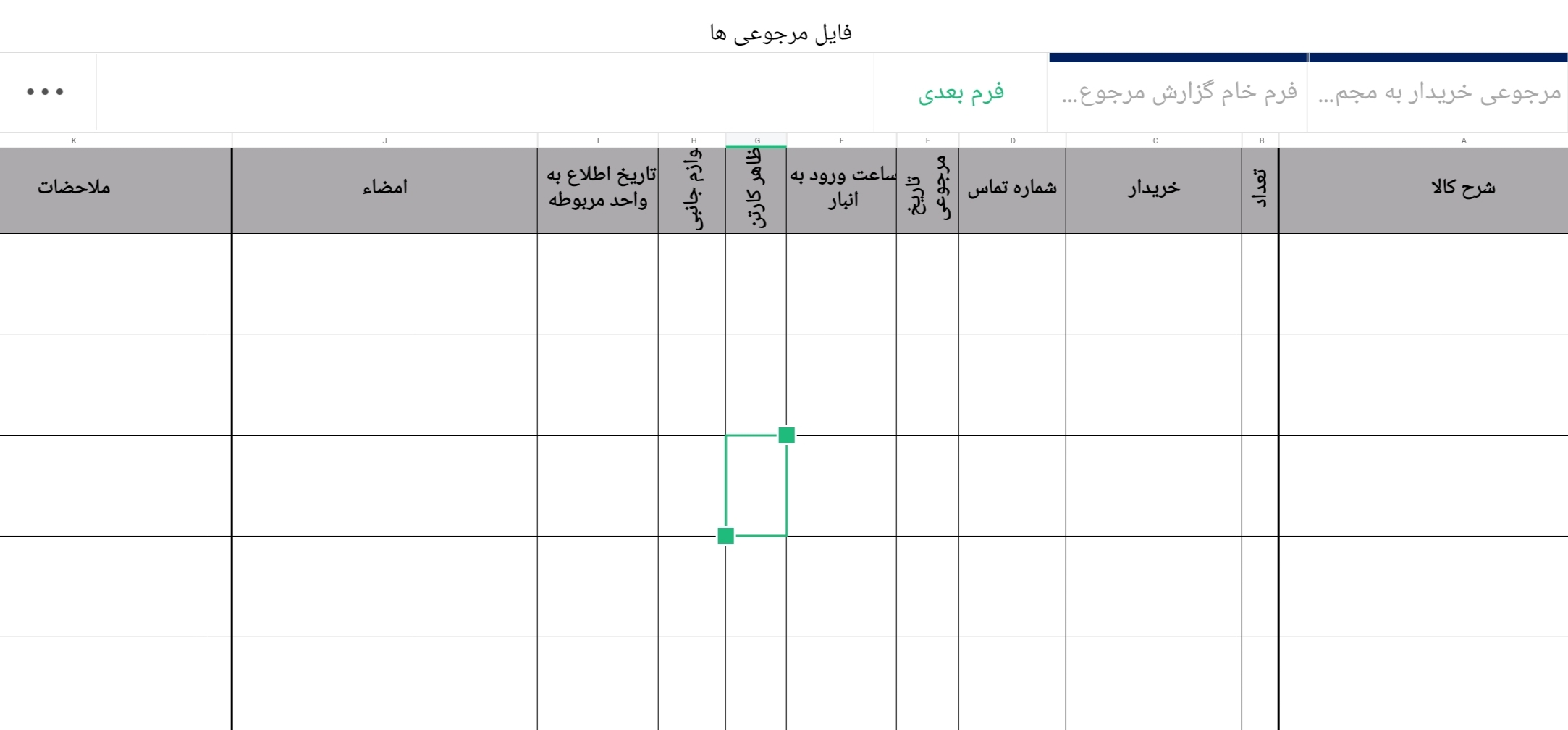 فایل پرکاربرد مرجوعی ها