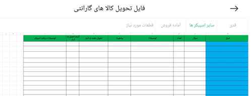 فایل تحویل کالای گارانتی